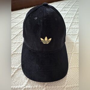 adidas Black Cap with Gold Logo